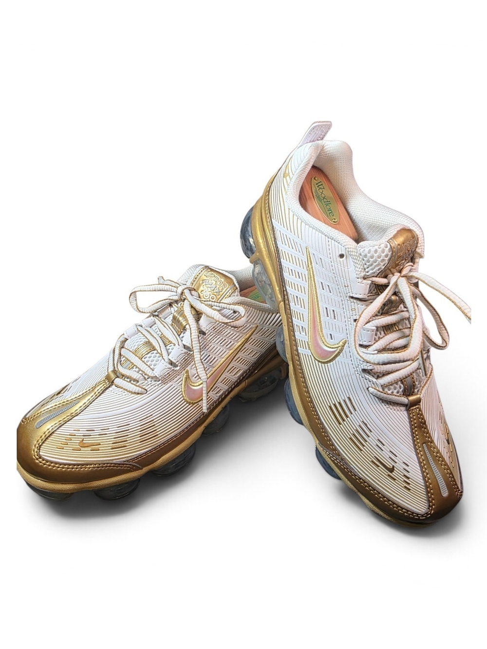 Nike Air VaporMax 360 White Metallic Gold Sneakers Women’s Size 9.5 CK9670-101